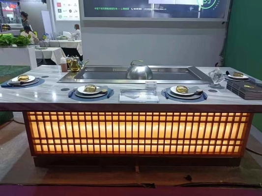खरीदें इलेक्ट्रोस्टैटिक धूआं शोधक के साथ वाणिज्यिक मिश्र धातु इस्पात टेपपानाकी ग्रिल टेबल ऑनलाइन निर्माण