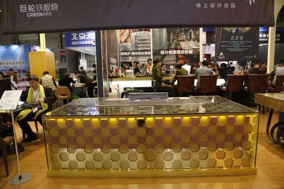खरीदें 2400mm होटल उपकरण Teppanyaki ग्रिल टेबल आयत जापानी शैली ऑनलाइन निर्माण