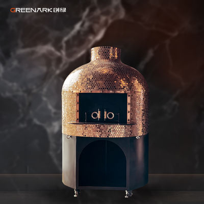 गोल लकड़ी से चलने वाला पिज़्ज़ा ओवन 1500 किलो लावा रॉक बेस के साथ