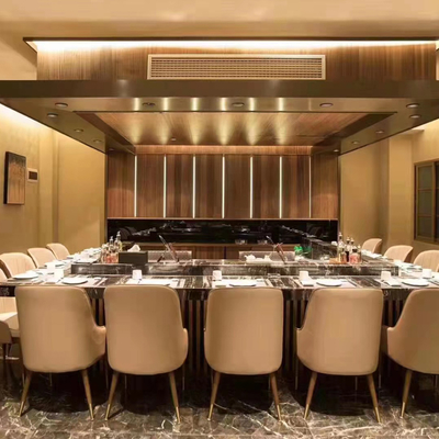 स्टेनलेस स्टील टेप्पानयाकी ग्रिल टेबल 1200x850x800mm 8kW 380V