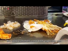 रेस्तरां 380V सैटिनलेस स्टील टेपपानाकी ग्रिल टेबल